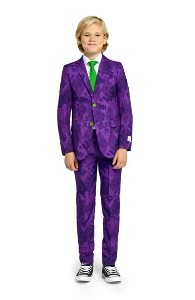 Opposuits Kids' Batman™ The Joker Two-piece Suit With Tie In Purple