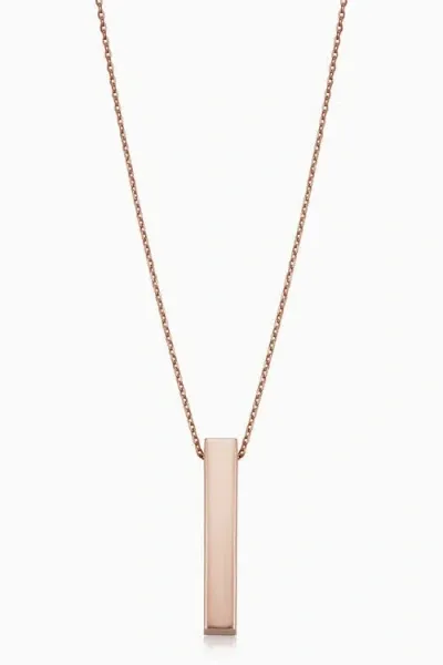 Oradina 10k Gold Brooklyn Bar Pendant Necklace In Rose Gold