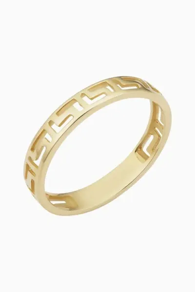 Oradina 10k Yellow Gold Greek Key Band Ring