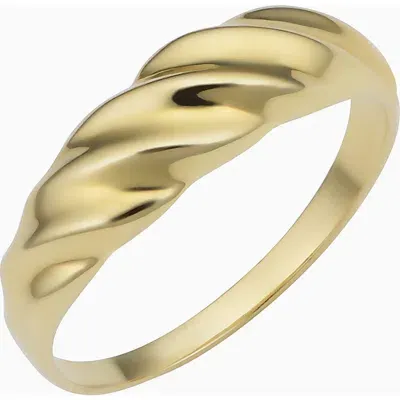 Oradina 10k Yellow Gold Greek Retro Dome Ring