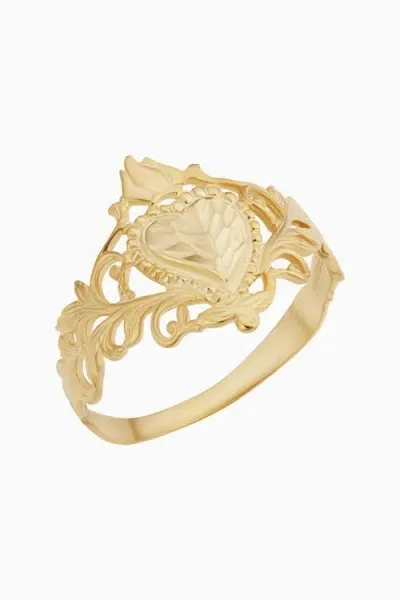 Oradina 14k Gold Hearts Desire Statement Ring In Yellow Gold