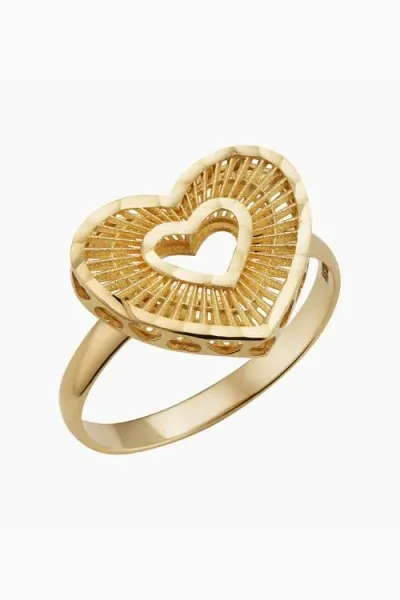 Oradina 14k Gold Icon Heart Ring In Yellow Gold