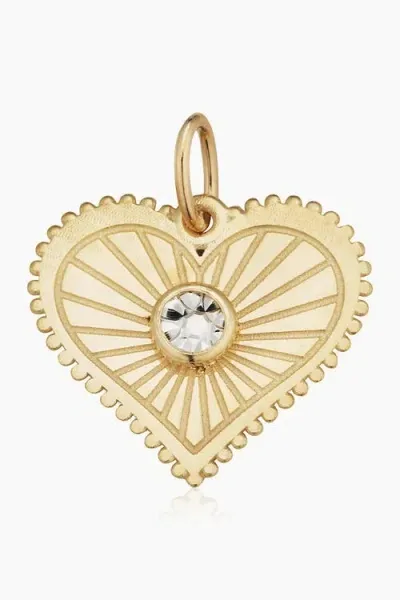 Oradina 14k Two Tone Gold Heartburst Pendant Charm In 14k Two-tone Gold