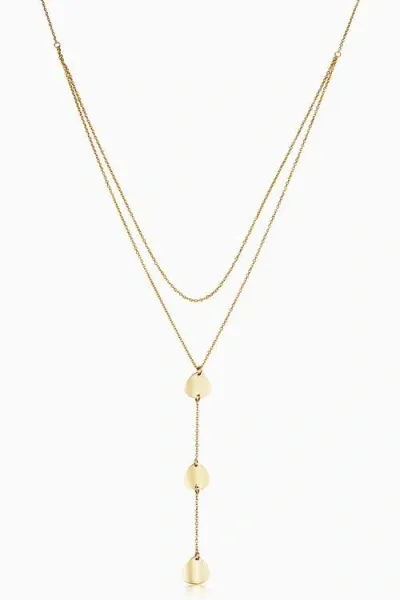 Oradina Women's 14k Yellow Solid Gold Botticelli Drop Necklace In Yellow Gold