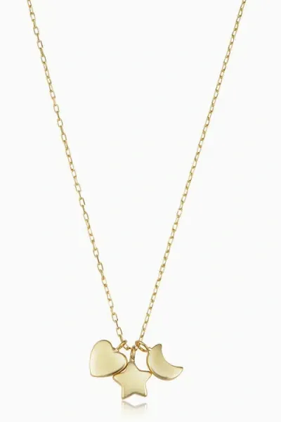 Oradina 14k Yellow Gold Charmed Pendant Necklace