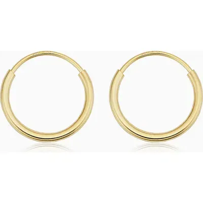 Oradina Women's 14k Yellow Gold Easy Day Petite Hoops