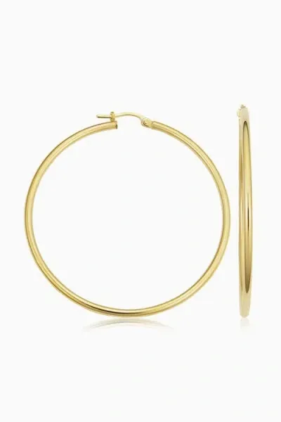 Oradina 14k Yellow Solid Gold Everything Large Hoops In Yellow Gold