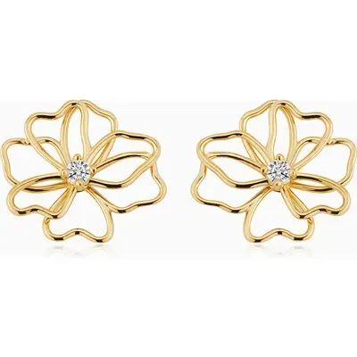 Oradina 14k Yellow Gold Full Bloom Studs