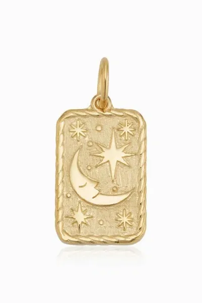 Oradina 14k Yellow Gold Goodnight Moon Pendant Charm