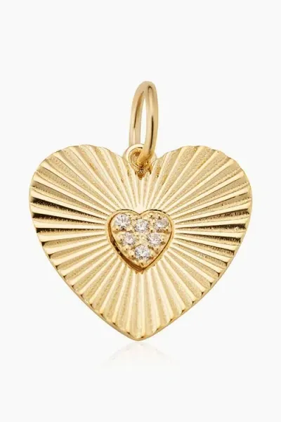 Oradina 14k Yellow Gold Heartthrob Charm Pendant