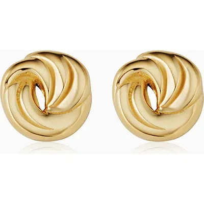 Oradina 14k Yellow Gold Infinite Love Studs