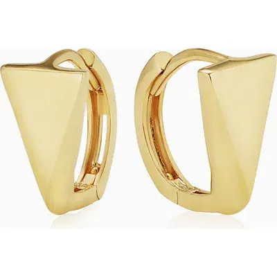 Oradina 14k Yellow Gold Prism Huggies