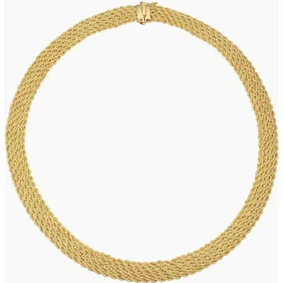 Oradina 18k Yellow Gold Roman Rope Quartet Necklace