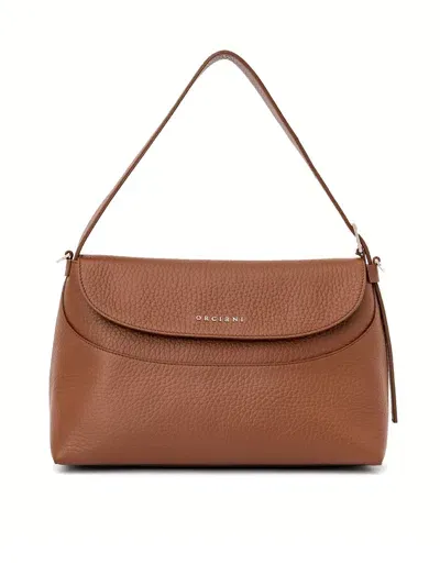 Orciani Nana Soft Brown Leather Shoulder Bag