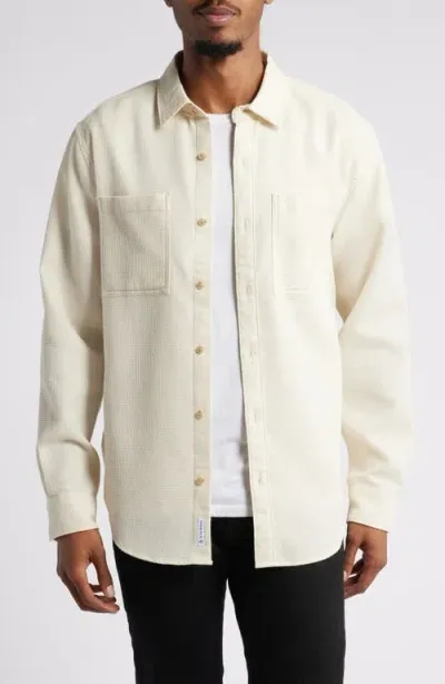 Original Penguin Cotton Blend Waffle Texture Button-up Shirt In Birch