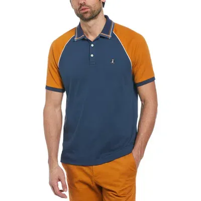 Original Penguin Raglan Sleeve Organic Cotton Polo In Sargasso Sea