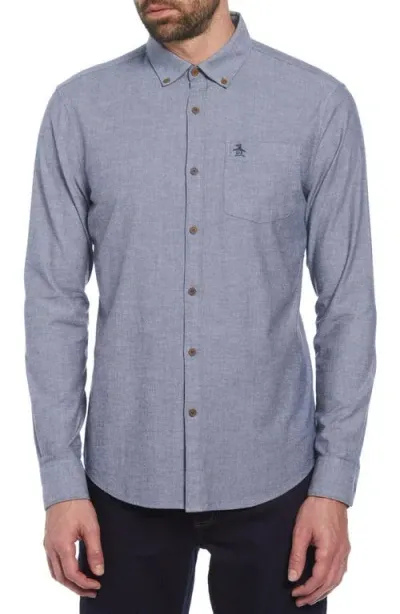 Original Penguin Yarn Dye Stretch Chambray Button-down Shirt In Sargasso Sea