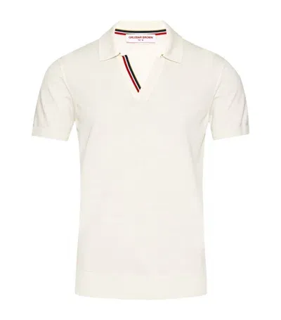 Orlebar Brown Cotton Horton Tipped Polo Shirt In White