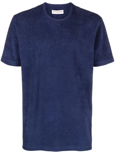 Orlebar Brown Nicolas Terry-cloth Effect T-shirt In Blue