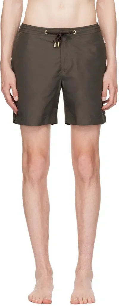 Orlebar Brown Taupe Bulldog Swim Shorts In Smoked Tea