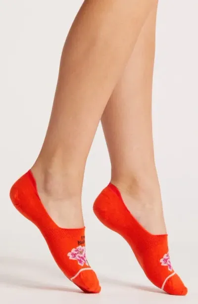 Oroblu Sweet Message No-show Socks In Orange