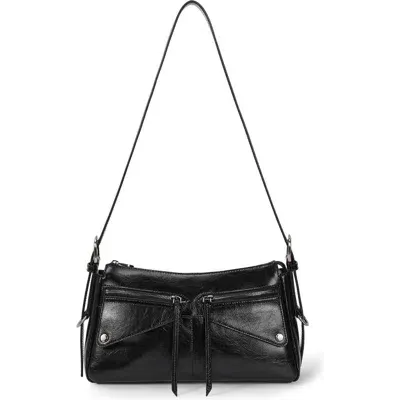 Oryany Moto Leather Shoulder Bag In Black