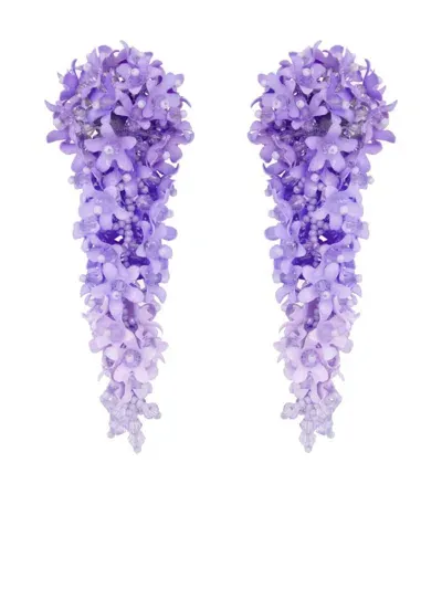 Oscar De La Renta Bouquet Earring In Purple