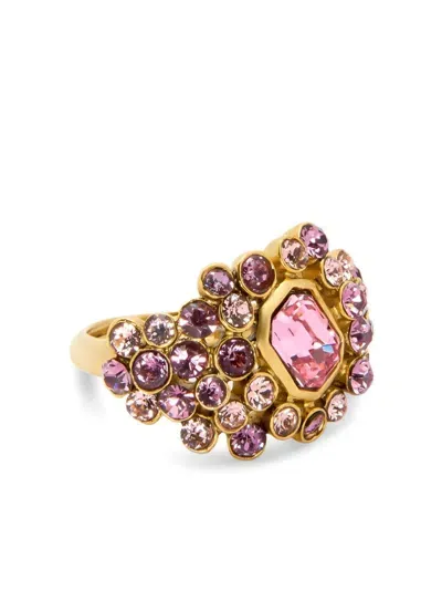 Oscar De La Renta Crystal Cluster Ring In Gold