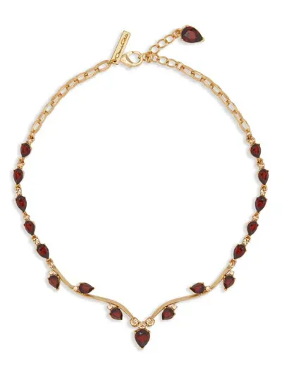 Oscar De La Renta Crystal Vine Necklace In Gold