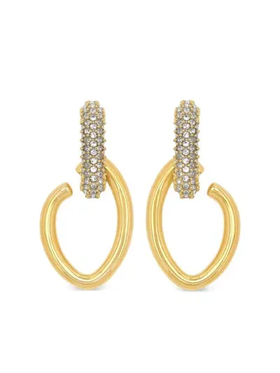 Oscar De La Renta Pavé O Drop Earrings In Gold