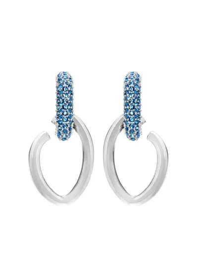 Oscar De La Renta Pavé O Drop Earrings In Silver