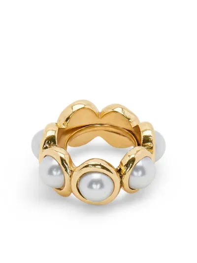 Oscar De La Renta Pearl Sphere Ring In Gold