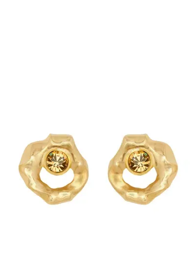 Oscar De La Renta Textured Earrings In Gold