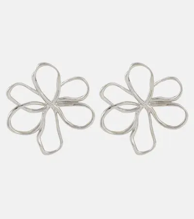 Oscar De La Renta Threaded Flower Small Earrings In Gold