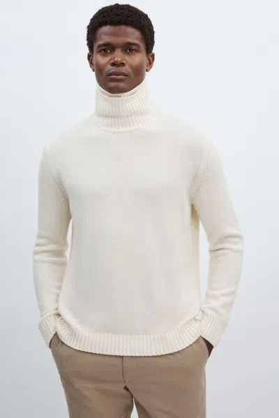 Oscar Jacobson Double Roll-neck Jumper With Wool And Cashmere In White