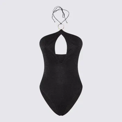 Oseree Oséree Black Lumiere Ring Maillot One Piece Swimwear In Multicolor