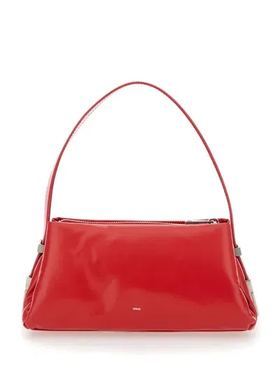 Osoi Mini Pillow Bow Leather Shoulder Bag In Red