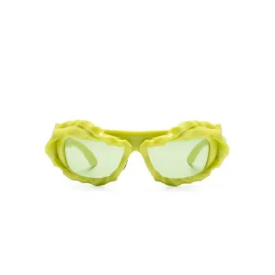 Ottolinger Yellow Twisted Sunglasses In Green