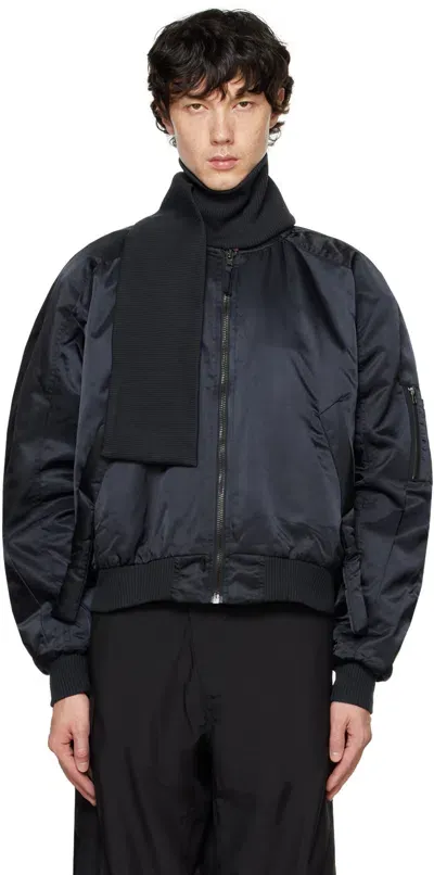 Ottolinger Navy Scarf Bomber Jacket In Midnight Blue