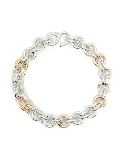 Ouie 14k Yellow Gold Two-tone Bracelet In Silver