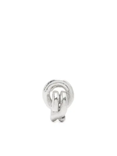 Ouie Keyring Single Stud Earring In Silver