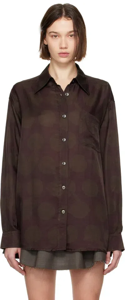 Our Legacy Purple Favourite Shirt In Dotted Print Silk