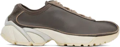 Our Legacy Taupe Klove Sneakers In Clawed Metal Leather