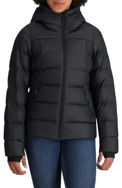 Outdoor Research Coldfront Hooded 700 Fill Power Down Puffer Jacket In Solid Black