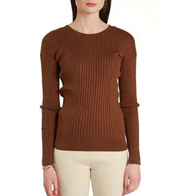 Oyun Cotton Classic Rib Crew In Mocha