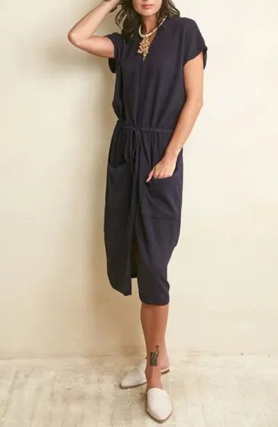 Oyun Dakota Tie Waist Dress In Midnight