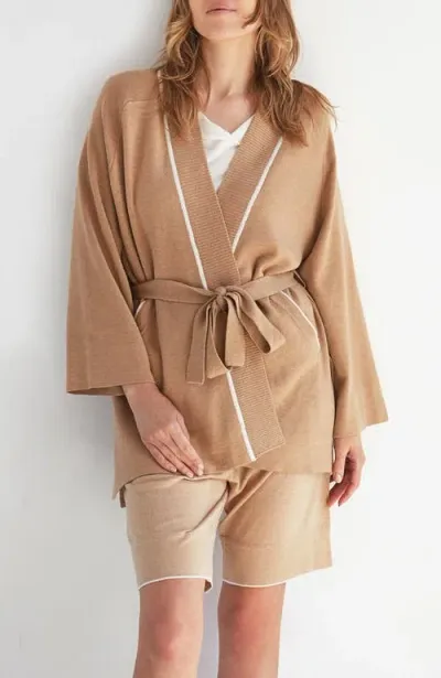 Oyun Kimono Cardigan In Camel