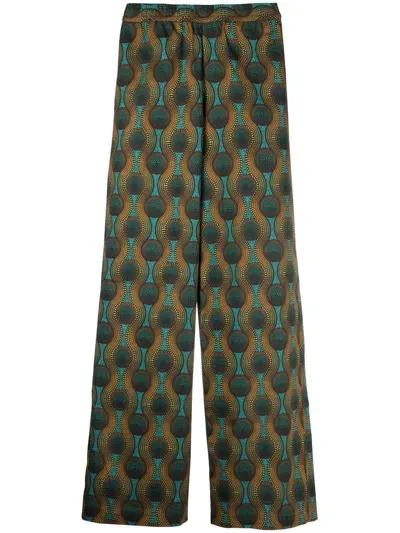 Ozwald Boateng Elastic Waist Printed Cotton Trousers