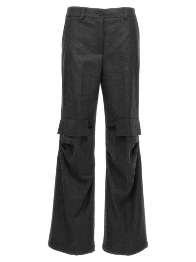 P.a.r.o.s.h Mid-rise Cargo Pants In Grey