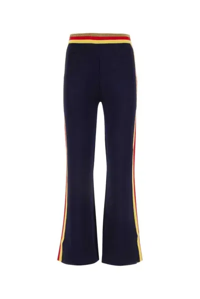 Rabanne Paco  High Waist Flared Track Pants In Blue